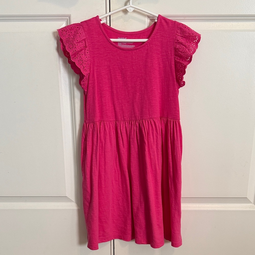 Cat & Jack Fuchsia Eyelet Sleeve Dress